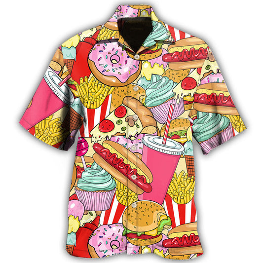 Colorful Junk Food Pop Art – Hawaiian Shirt