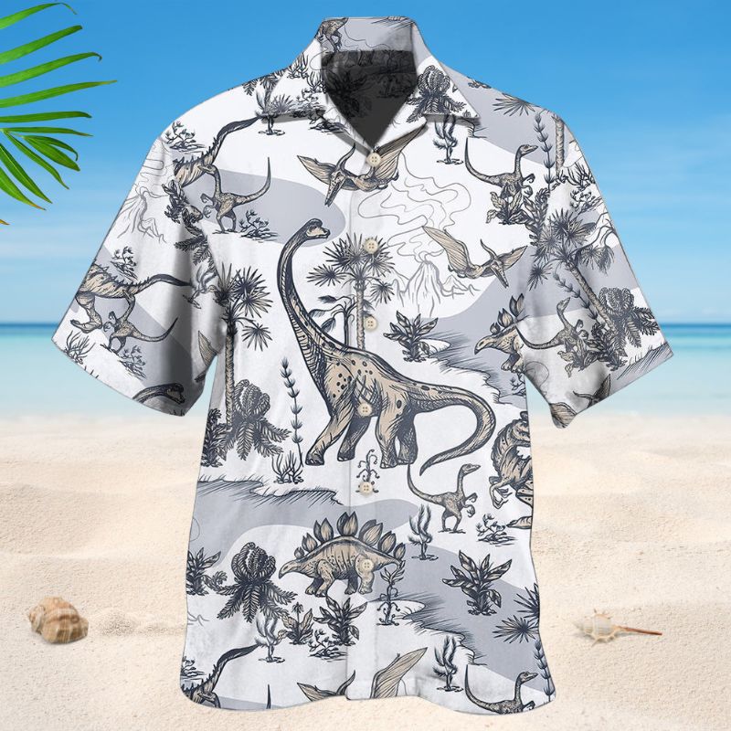 Jurassic Dinosaur Art Style – Hawaiian Shirt