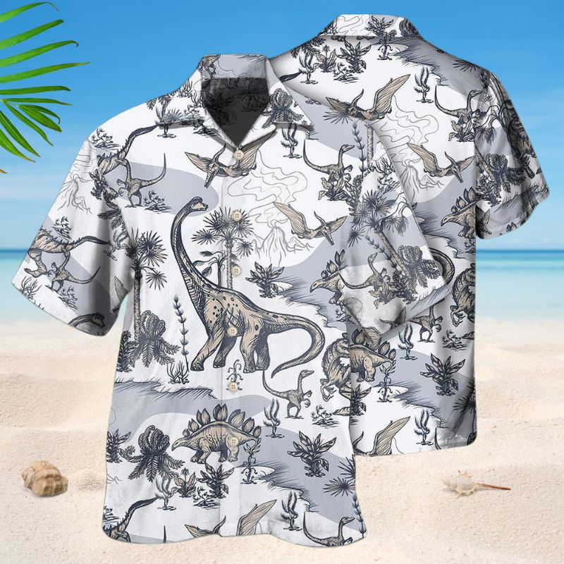 Jurassic Dinosaur Art Style – Hawaiian Shirt