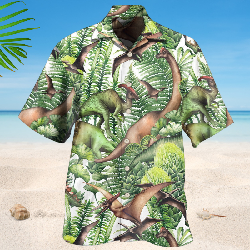 Jurassic Dinosaur Green Style – Hawaiian Shirt