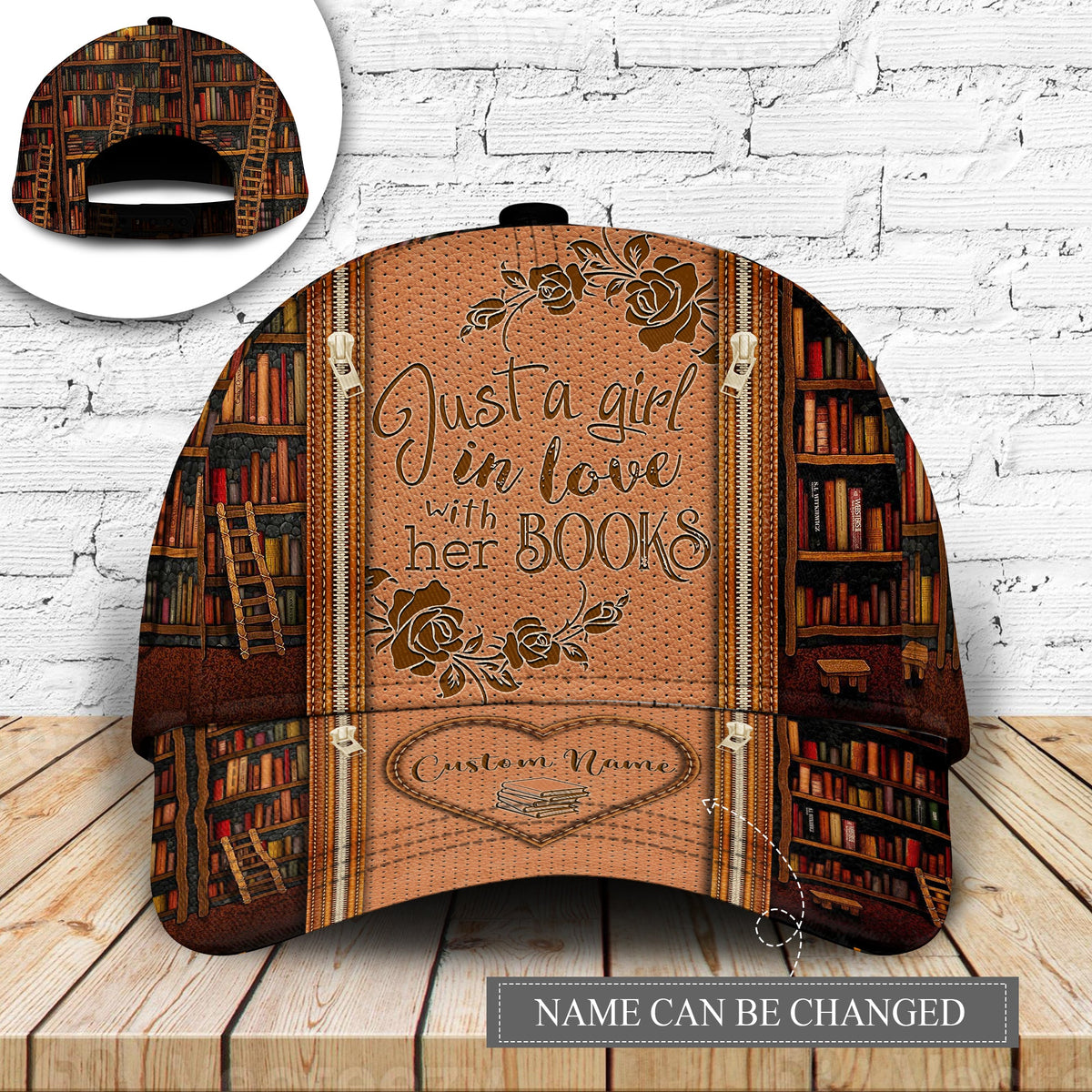 Girl In Love With Books Personalized – Classic Cap