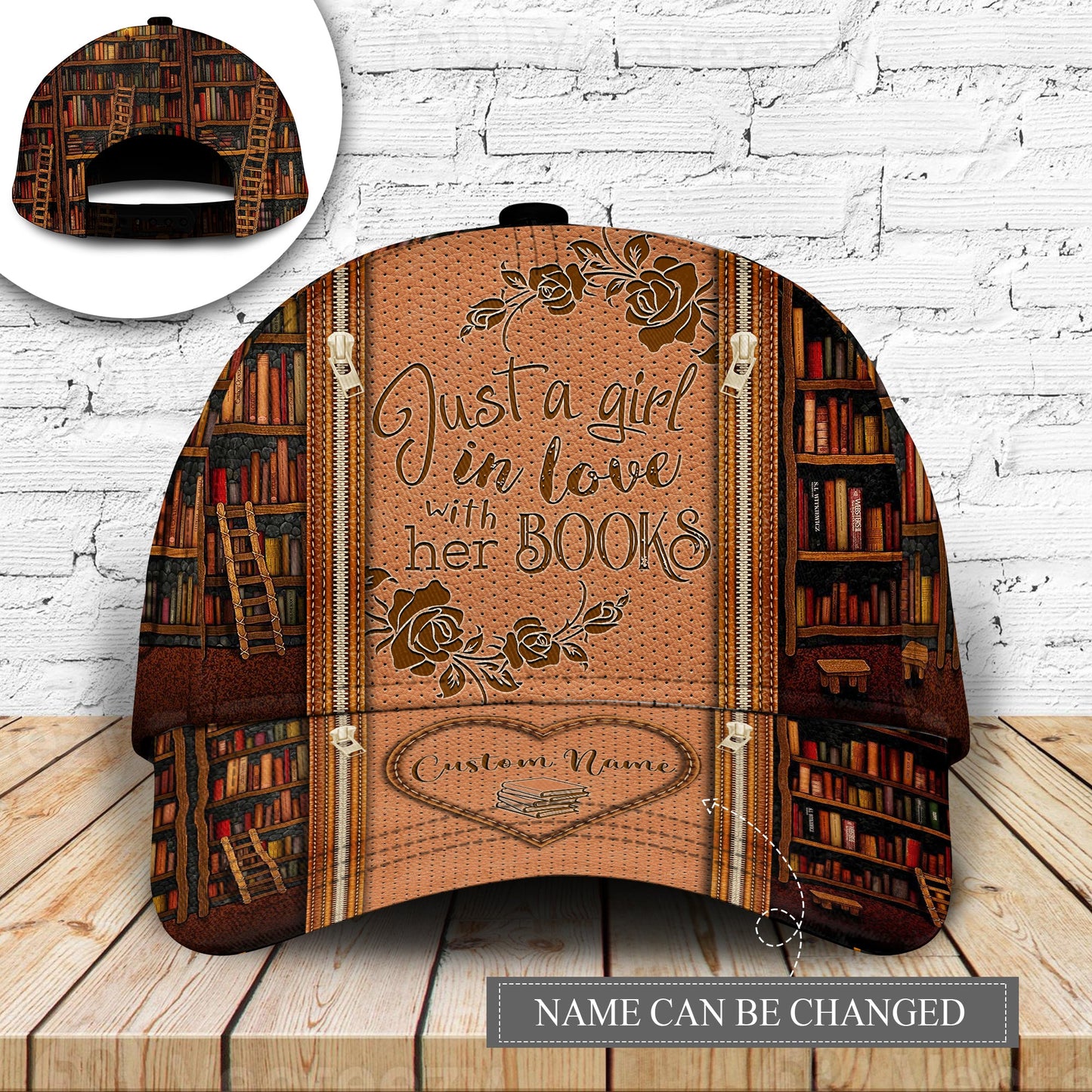 Girl In Love With Books Personalized – Classic Cap
