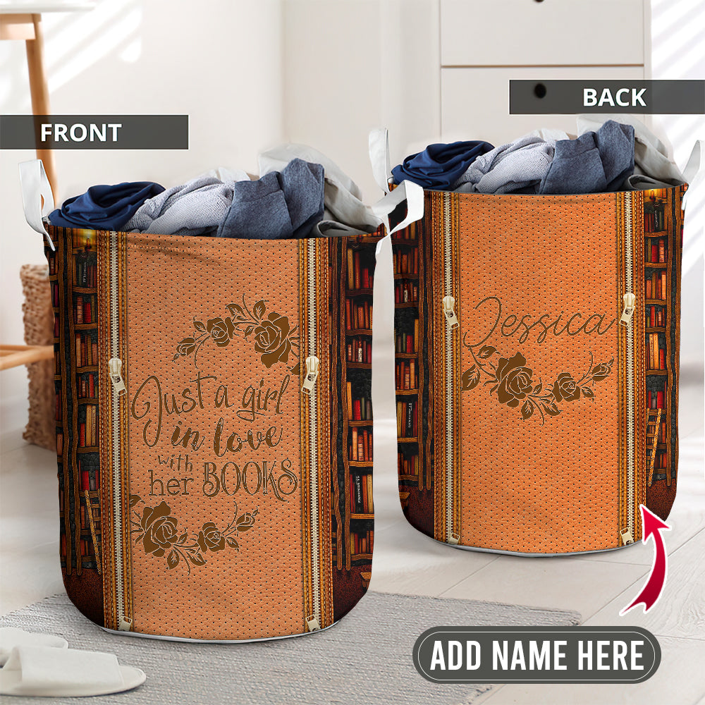Just a girl in love with her books personalized - Laundry basket - LAUB01TNH250222 - Owls Matrix LTD