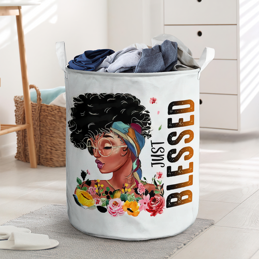 Just blessed black woman - Laundry basket - LAUB08NGC010322-Owls Matrix