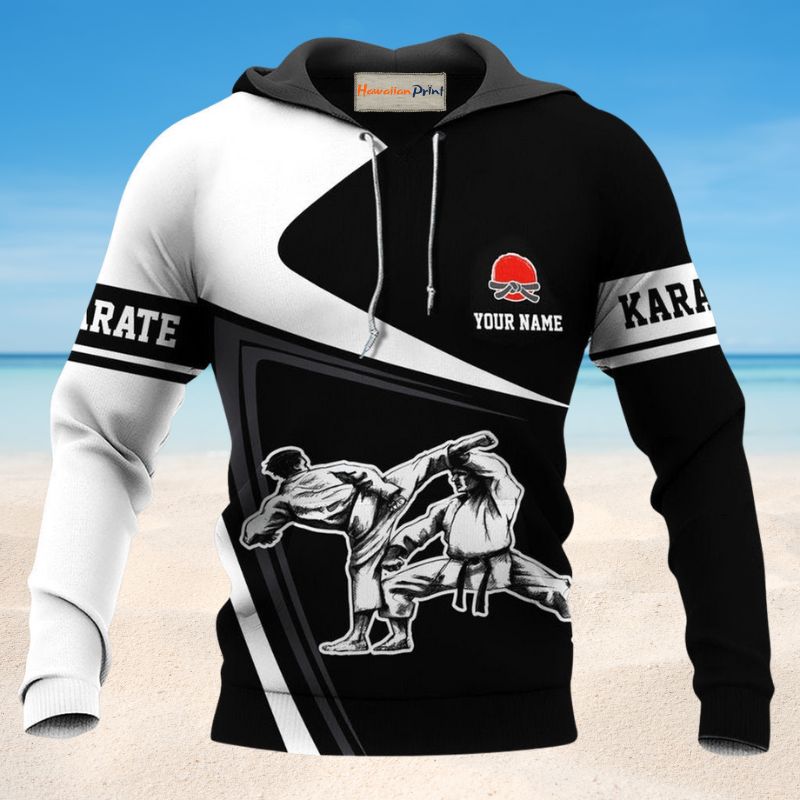 Karate Black White Personalized - 3D Hoodie