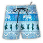 Beach Short / Adults / S Kathak Elephant Pattern - Beach Short - Owls Matrix LTD