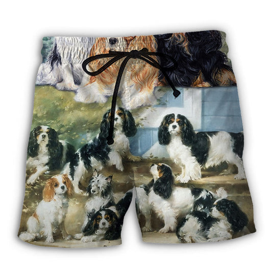 Cavalier Spaniel Artistic Dog Lover - Beach Short