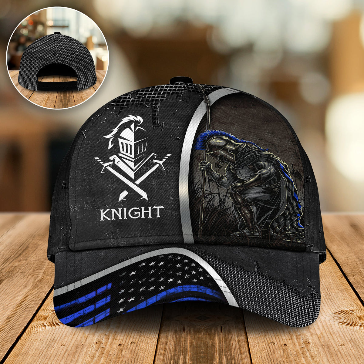 Knights Templar Warrior Black And Blue Style – Classic Cap