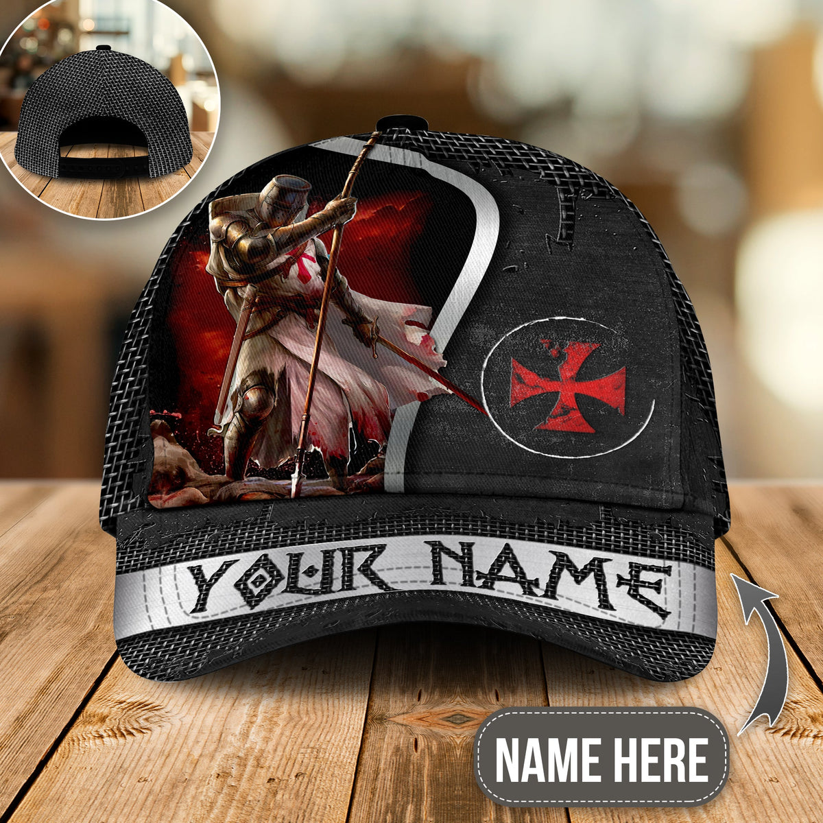 Knights Templar Warrior Personalized – Classic Cap