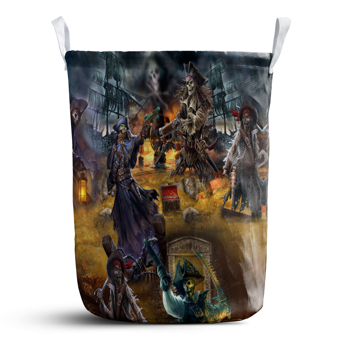 Skull Hunting Treasure Journey - Laundry Basket - Owls Matrix LTD