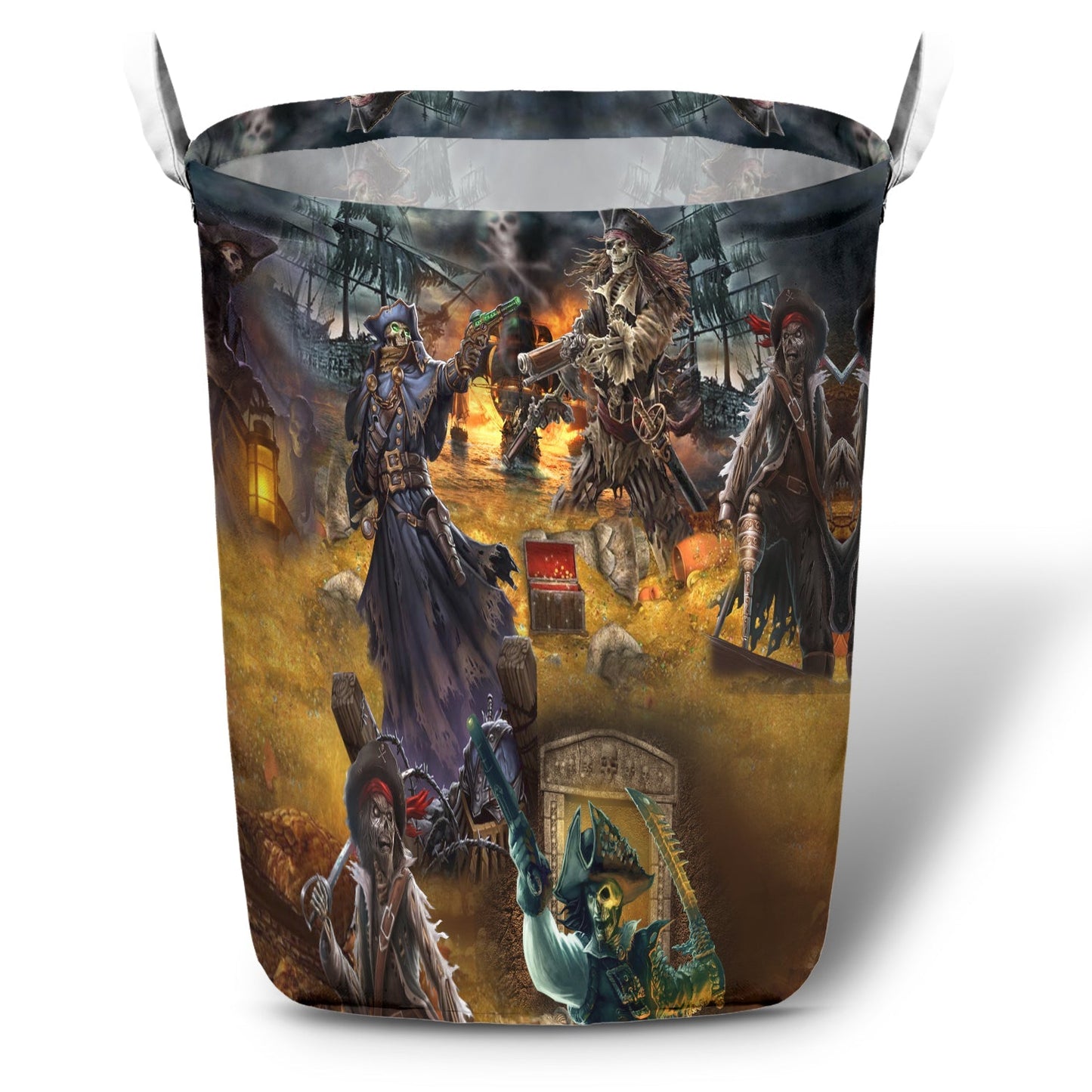 Skull Hunting Treasure Journey - Laundry Basket - Owls Matrix LTD