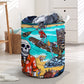 Skull And Tiki Summer Vibe - Laundry Basket - Owls Matrix LTD