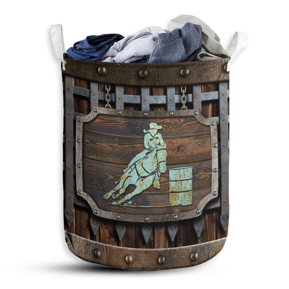 S: 17.72”x13.78” (45x35 cm) Horse Riding Vintage Style - Laundry Basket - Owls Matrix LTD