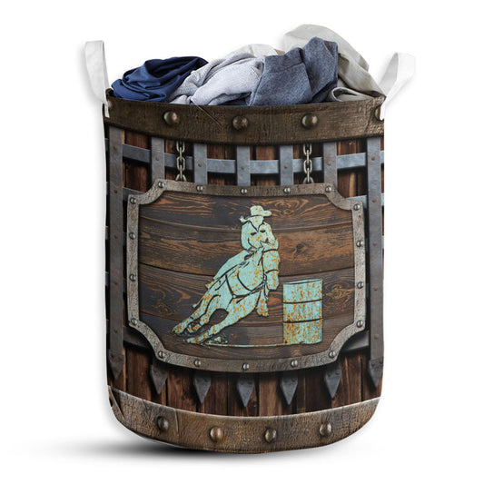S: 17.72”x13.78” (45x35 cm) Horse Riding Vintage Style - Laundry Basket - Owls Matrix LTD