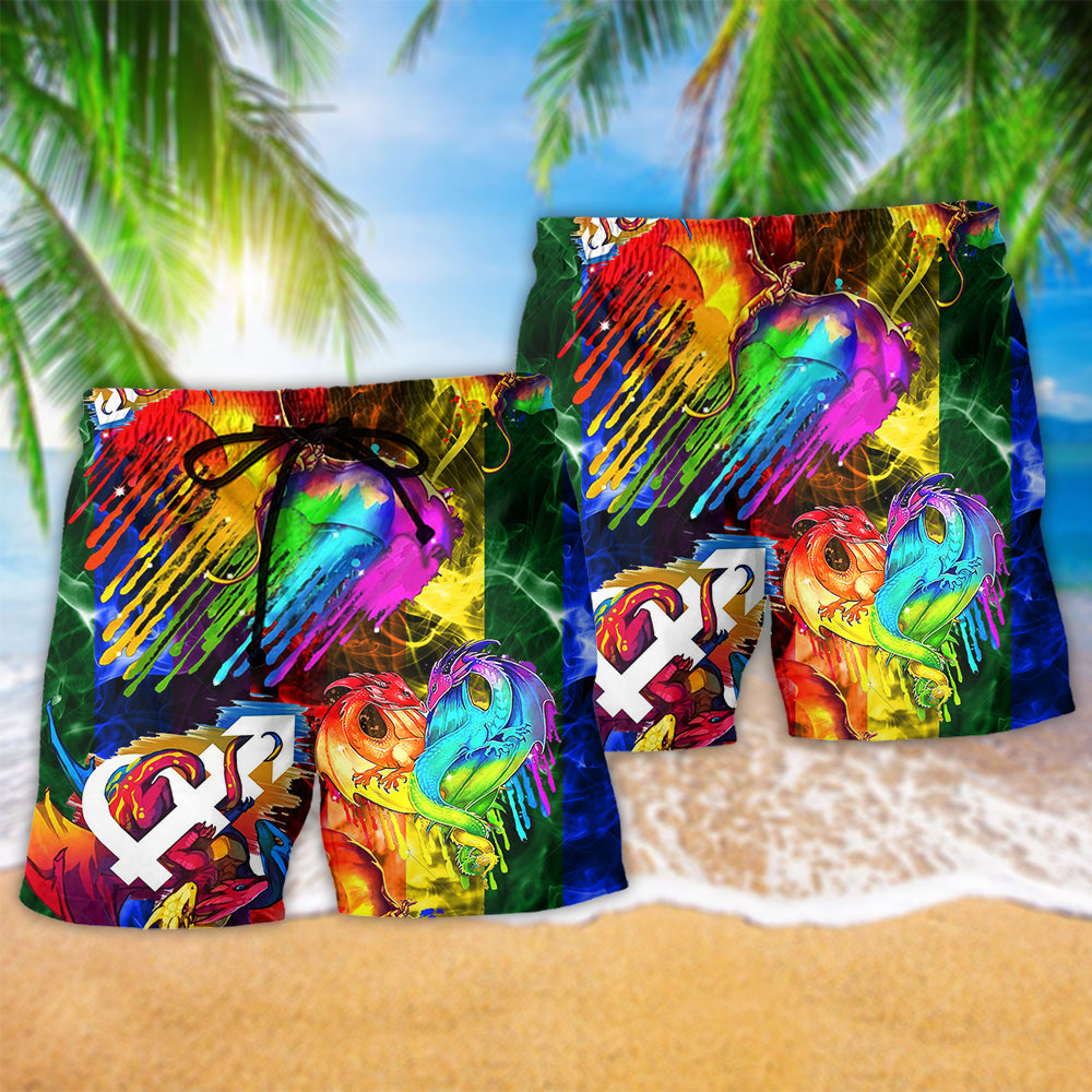 LGBT Rainbow Dragon Love Pride – Beach Short