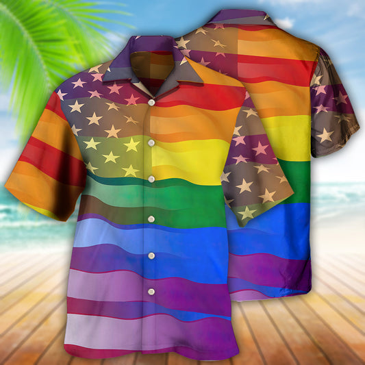 LGBT Love America Peace Pride Style - Hawaiian Shirt
