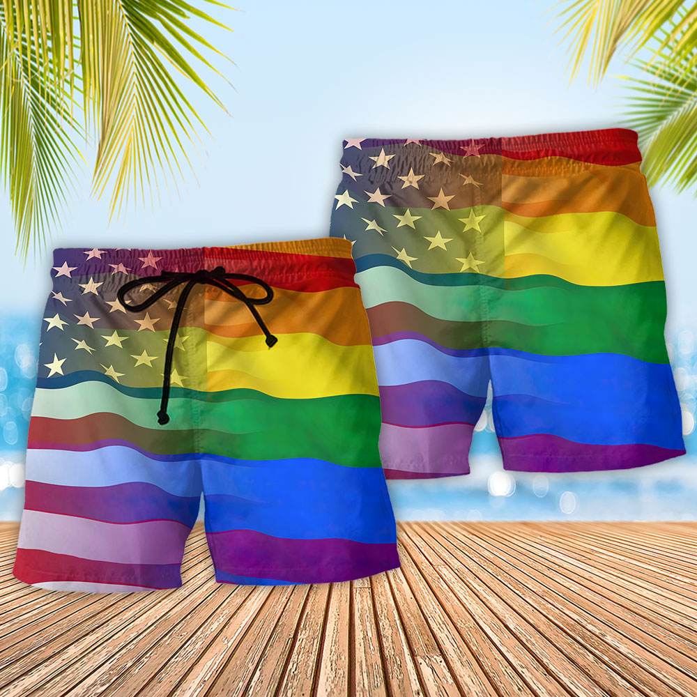 LGBT Love Is Love Peace Art – Beach Short