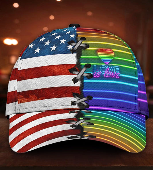 Love Is Love US Flag Pride – Classic Cap