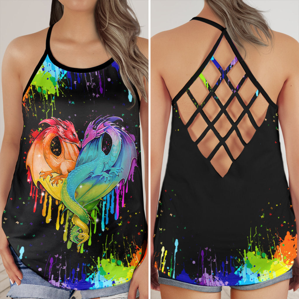 Pride Love Heart Equality Support Gift – Hollow Tank Top
