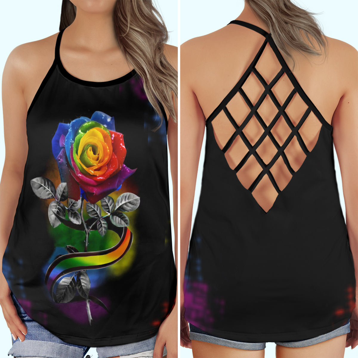 Pride Love Rose – Hollow Tank Top
