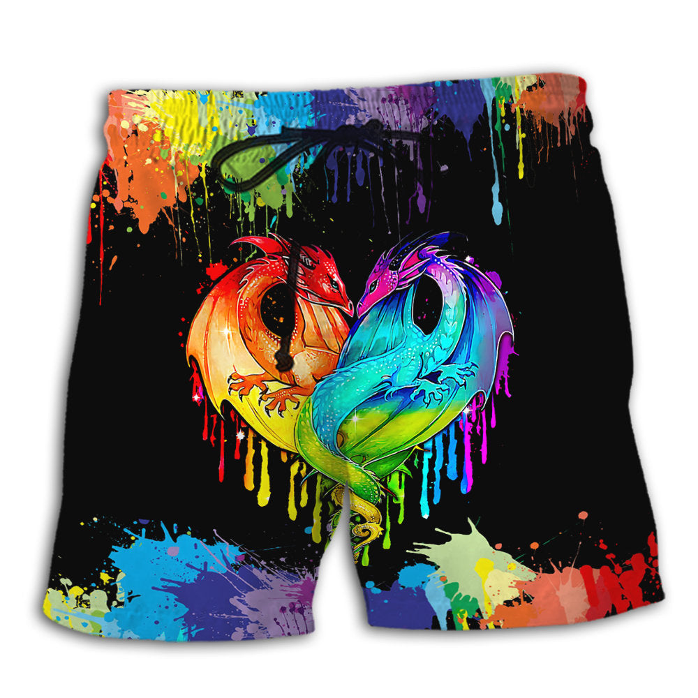 LGBT Pride Dragon Colorful Artwork – Beach Short