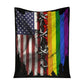 LGBT Rainbow American Flag LGBT Support 50 x 60 Inch Flannel Blanket For Cozy Bedroom And Sofa Decor