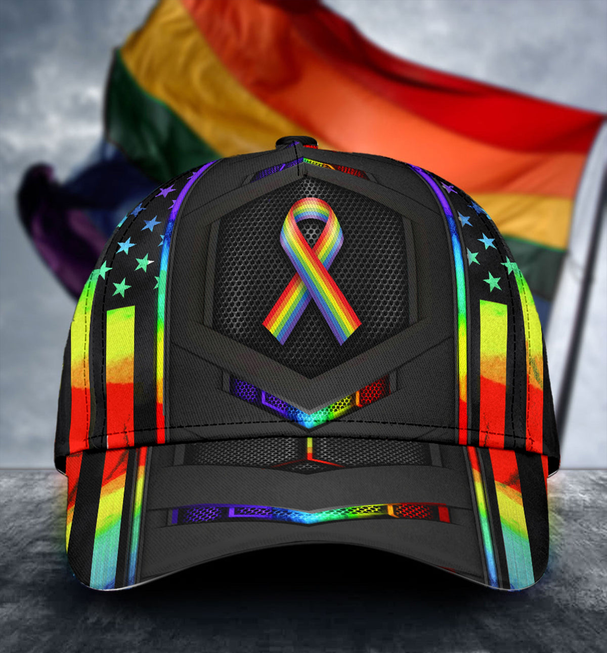 LGBT Ribbon Carbon Pride Style – Classic Cap