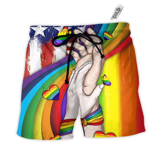 Beach Short / Adults / S LGBT Hand Love Style - Beach Short - Owls Matrix LTD