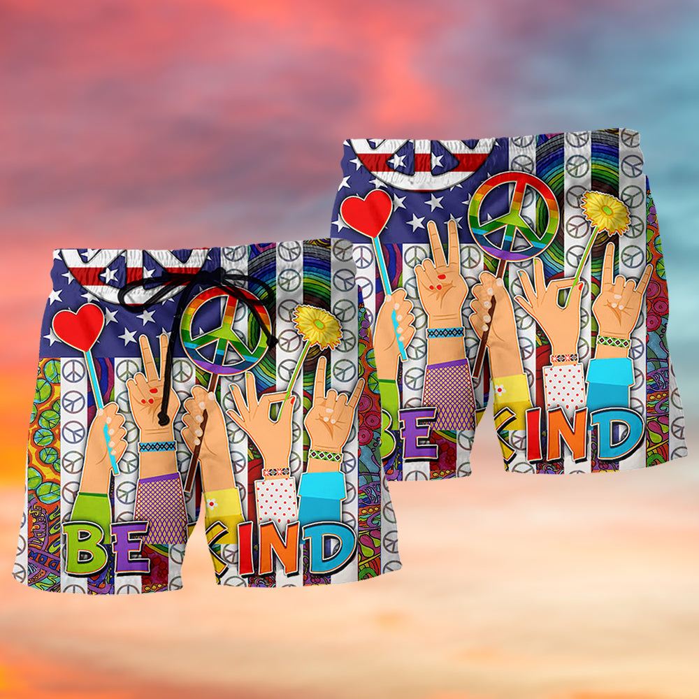 LGBT Be Kind Style - Beach Short - HAWS04NDN030522 - Owls Matrix LTD