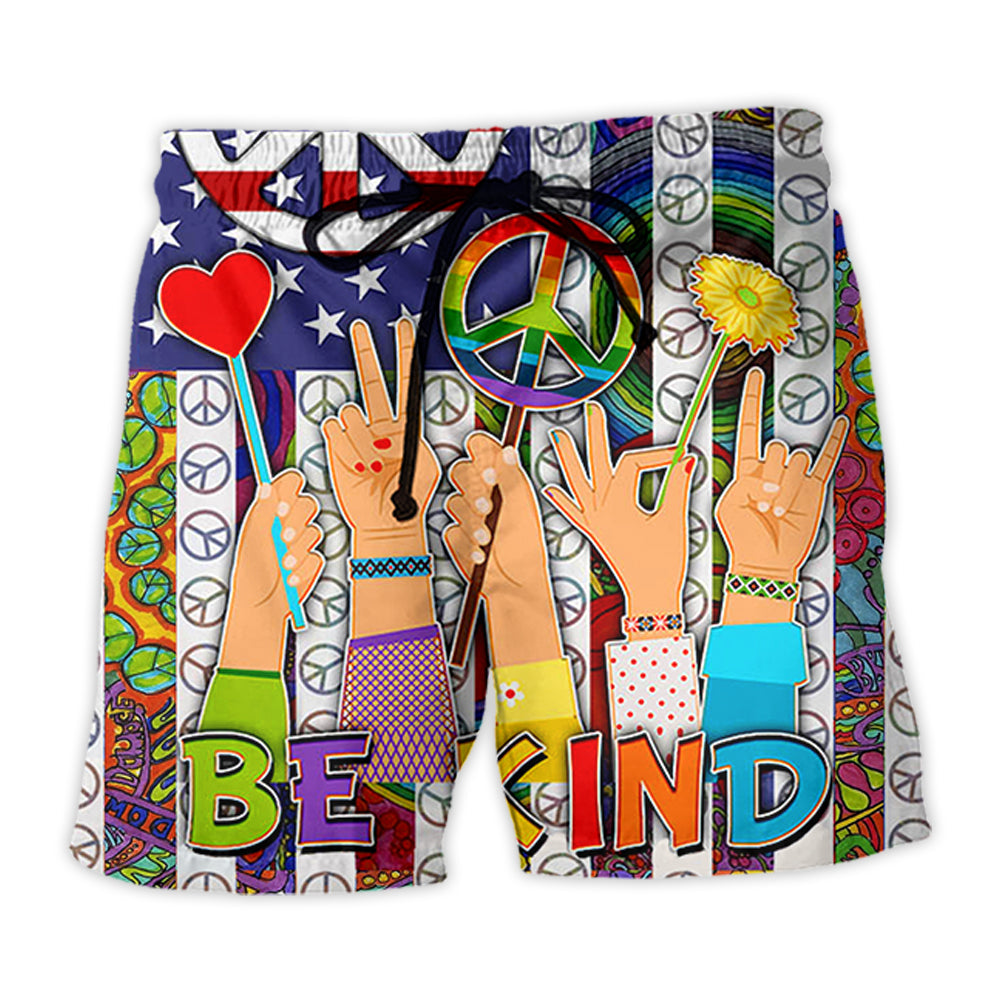 Beach Short / Adults / S LGBT Be Kind Style - Beach Short - HAWS04NDN030522 - Owls Matrix LTD