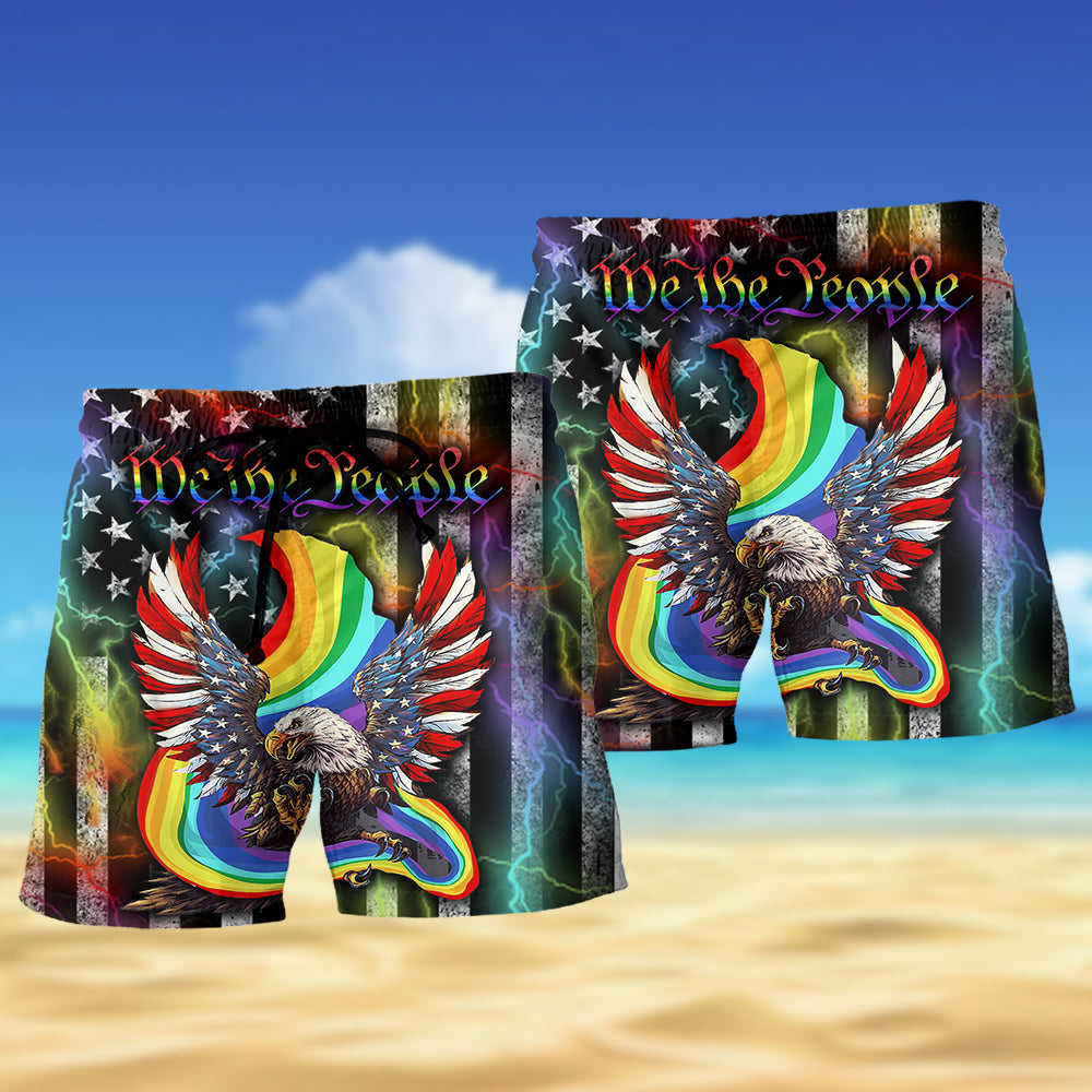 LGBT Pride Eagle Freedom Style – Beach Short