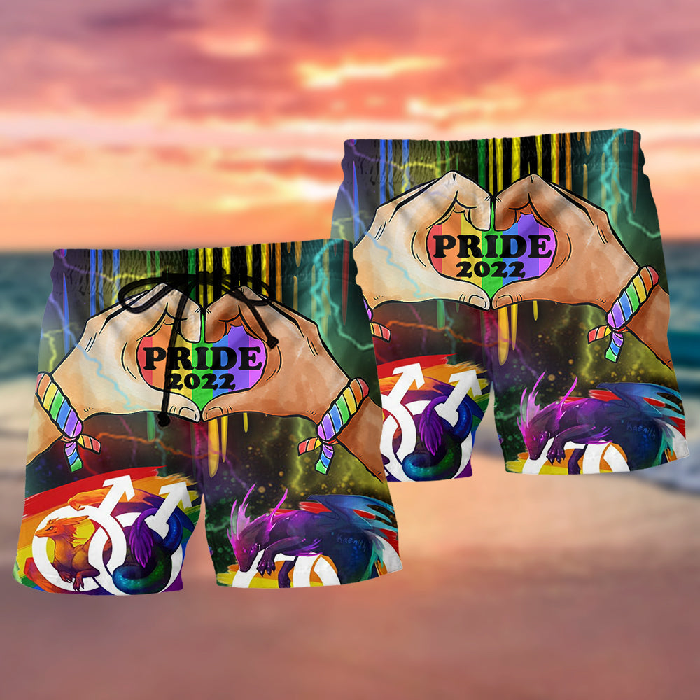 LGBT Pride Skull 2022 Color Style – Beach Short