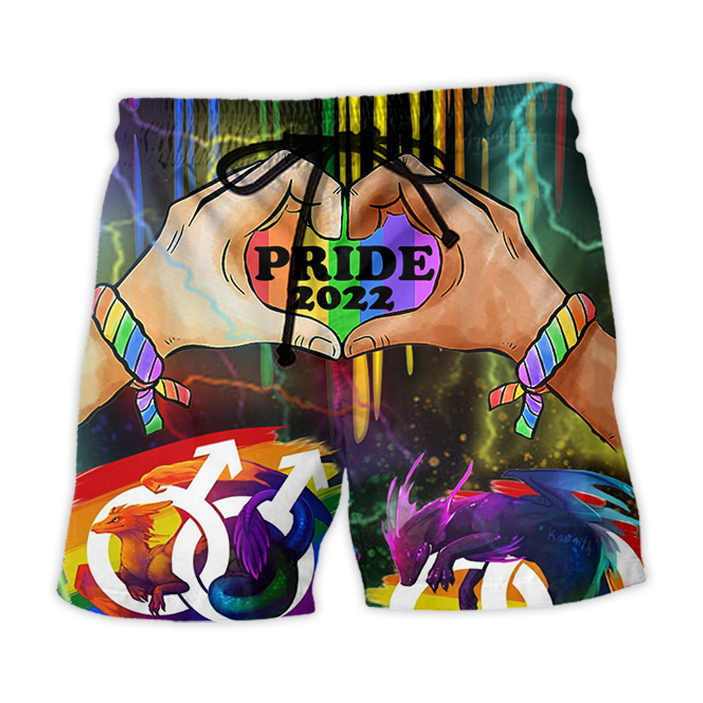 LGBT Pride Skull 2022 Color Style – Beach Short