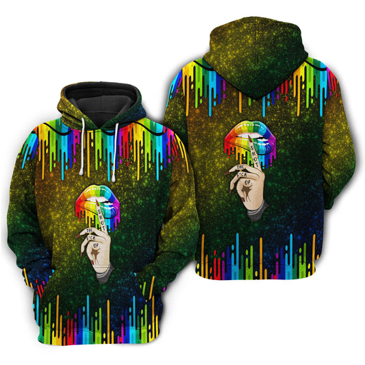 Pride Lips And Hand Art – 3D Hoodie