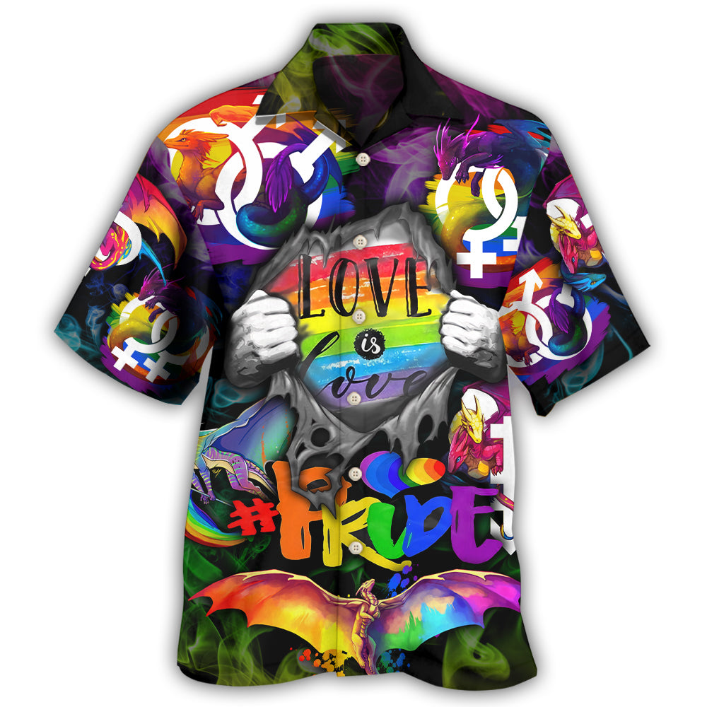 LGBT Love Is Love Rainbow Equality - Hawaiian Shirt