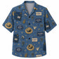 Labor Day Hawaiian Shirt Aloha Pineapple Blue Print for the Holiday