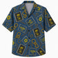 Labor Day Hawaiian Shirt- Aloha Signpost and Rope Knot Print in Denim