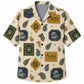 Labor Day Hawaiian Shirt- Bandana Patch Aloha Workwear Print for Men