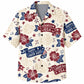 Labor Day Hawaiian Shirt- Banner Hibiscus Firework Print for Summer