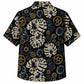 Labor Day Hawaiian Shirt- Batik Leaf and Cog Pattern for the Long Weekend