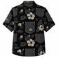 Labor Day Hawaiian Shirt- Black Denim Pocket and Hibiscus Print