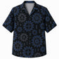 Labor Day Hawaiian Shirt- Black Gear Stripe and Chevron Print