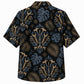 Labor Day Hawaiian Shirt- Black and Gold Wrench Damask Print
