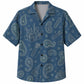 Labor Day Hawaiian Shirt- Blue Paisley Wrench and Pouch Print