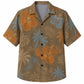 Labor Day Hawaiian Shirt - Blueprint Hibiscus Palm Print for Weekend Wear
