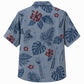 Labor Day Hawaiian Shirt- Blueprint Sketch Wrench and Leaf Print