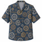 Labor Day Hawaiian Shirt- Bronze Cog Wheel and Chain Track Print