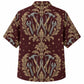 Labor Day Hawaiian Shirt- Burgundy Damask Hammer and Plier Print