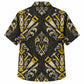 Labor Day Hawaiian Shirt- Chisel and Handsaw Damask in Black and Gold