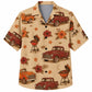 Labor Day Hawaiian Shirt - Classic Pickup Grill Floral Print for the Cookout